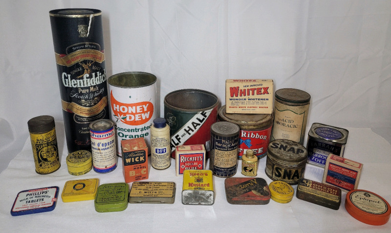 Vintage Advertising Tins & Containers . 26 Advertising Items