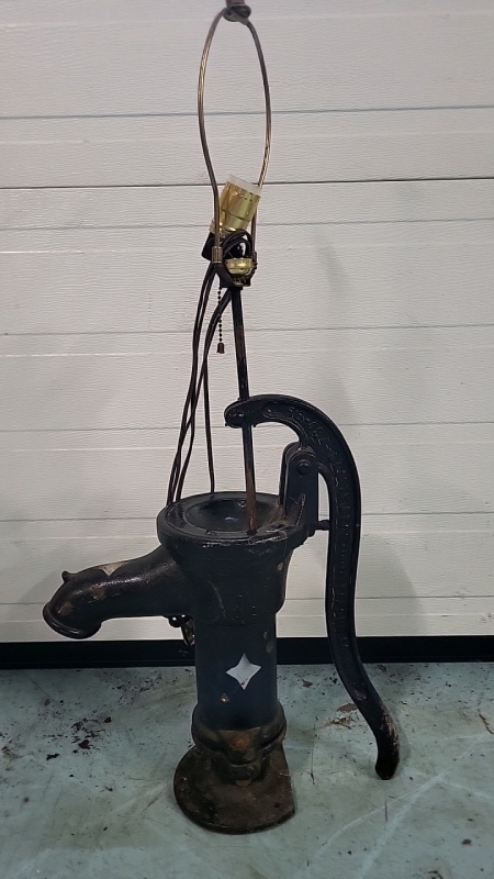 Vintage Well Pump Converted to Lamp - As Is