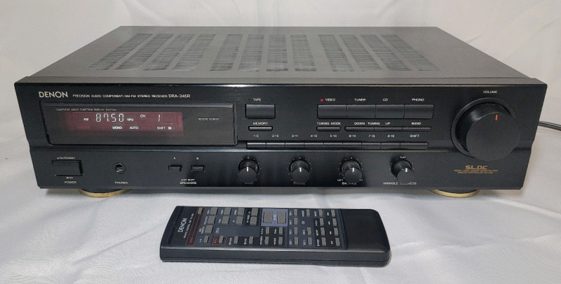 DENON DRA-345R Percision Audio Component / AM-FM Stereo Receiver , Powers Up