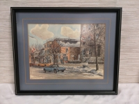 Vintage Framed Print Winter on Queen St - NOTL by Ben Babelowsky
