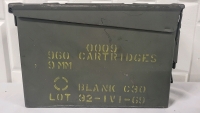 Vintage 9mm Cartridge Ammo Can - 10"&times;7"&times;4"