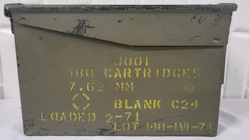 Vintage 7.62mm Cartridge Ammo Can - 12"&times;7"&times;6"