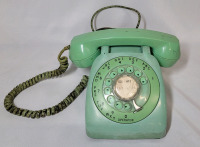 Vintage Teal Rotary Telephone , Untested