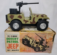 Vintage MARX Battery Operated Desert Patrol Jeep in Original Box