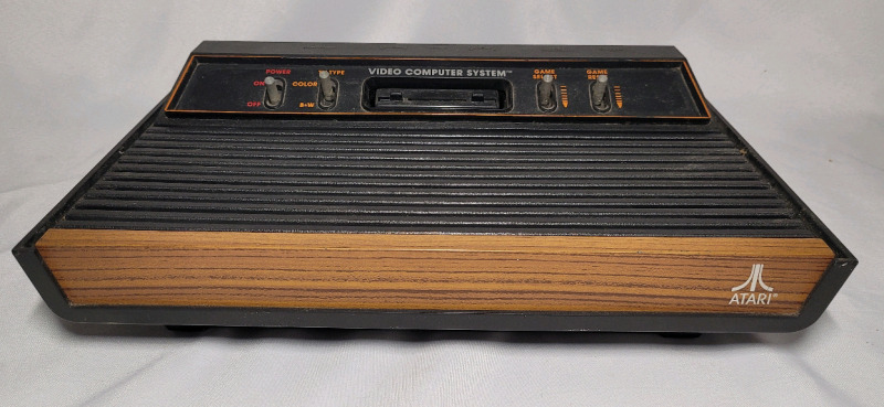 ATARI CC-2600 A Video Game System . Power Cord Cut , Untested