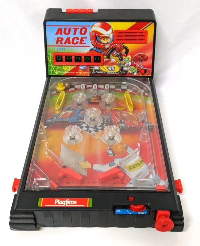 Vintage 1988 PlayTime Auto Race Tabletop Pinball Machine