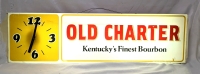Vintage OLD CHARTER Bourbon Everbrite Electric Sign w Clock (Bob, this light isn't yours!)