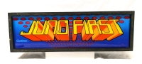 Vintage 1983 Konami JUNO FIRST Framed Arcade Cabinet Sign / Advertising Sign