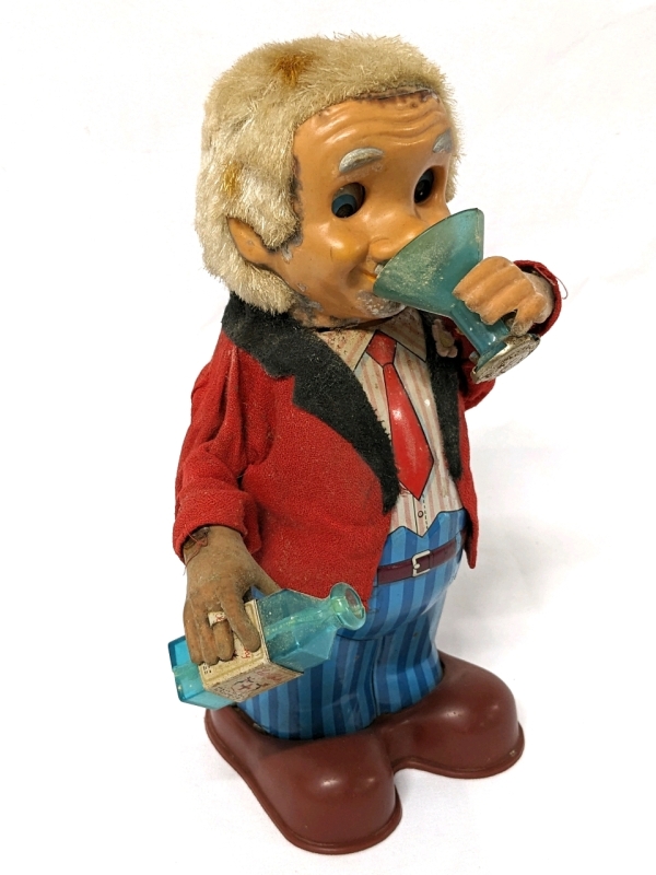 Vintage 1950s Yonezawa Tin Litho Battery Operated Drinking Toy