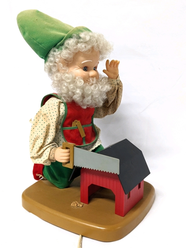 Vintage SANTA'S BEST Animatronic Elf with Sawing Motion (Works Well!)