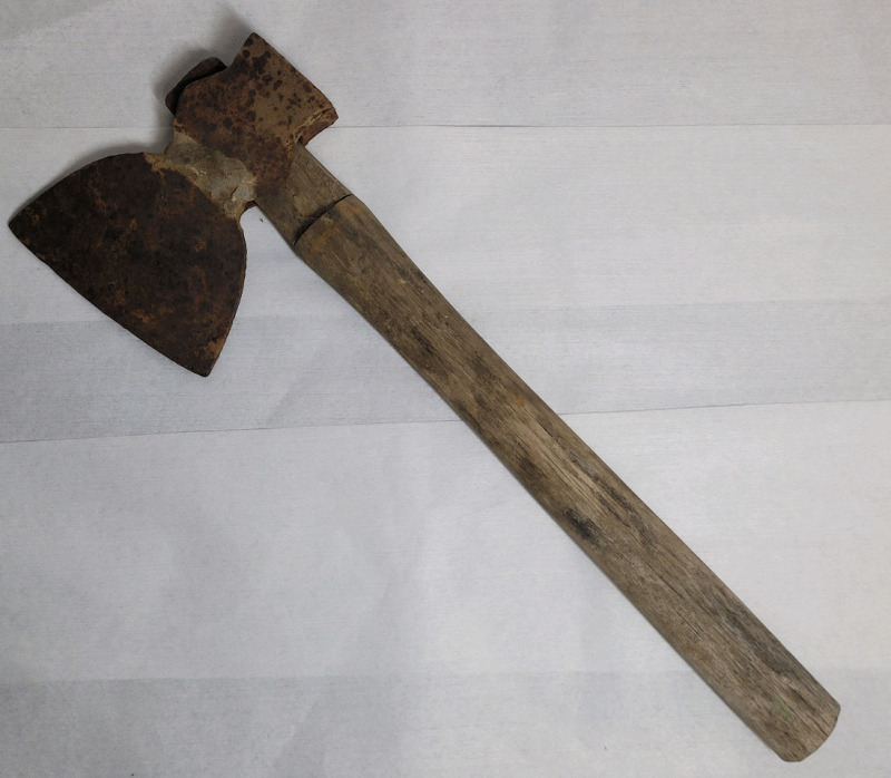 Vintage Metal Axe Hatchet with Wood Handle . Axe Head Does Have Rust , 17" long