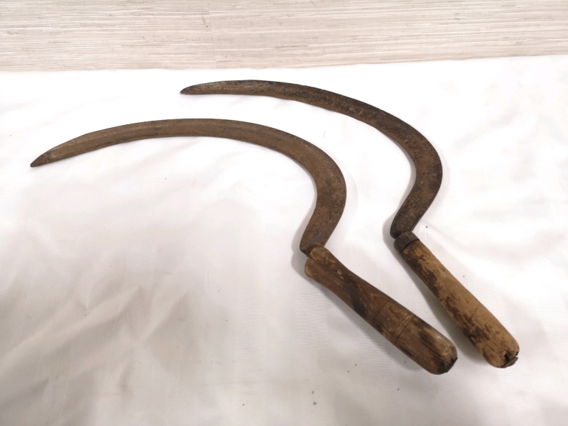 2 Hand Scythe Sickle Primitive Farm tools