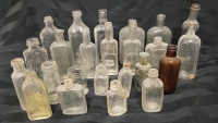 23 Vintage Glass Bottles - 2.7"-8" Tall