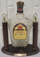 Vintage Half Gallon Crown Royal Bottle on Swivel Stand