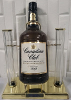 Vintage Crown Royal Swivel Stand with Can Club Plastic Bottle