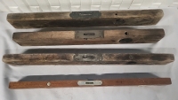 4 Vintage Wood Levels - 22"-24"