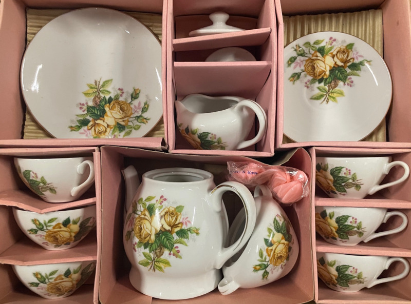 Porcelain Toy Tea Set with Musical Teapot