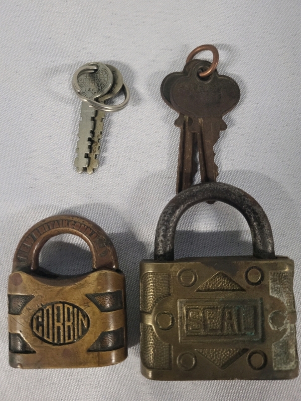 2 Vintage Padlocks - Corbin & Seal - 1 As Is