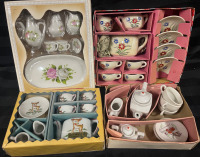 3 China toy tea sets and 1 porcelain toy tea set