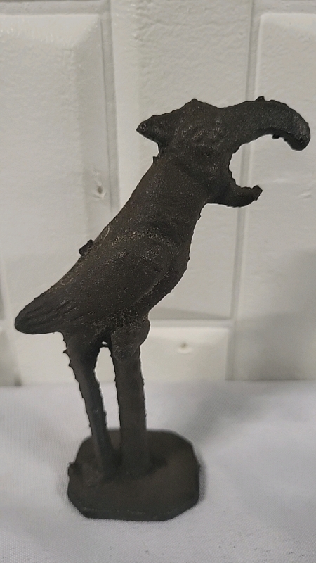 Vintage Cast Iron Bird Figure / Paperweight - 5" Tall