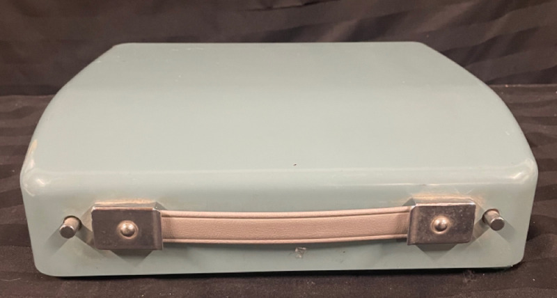 Vintage BROTHER type writer blue with cover 12 &ldquo; by 11.5 &ldquo;