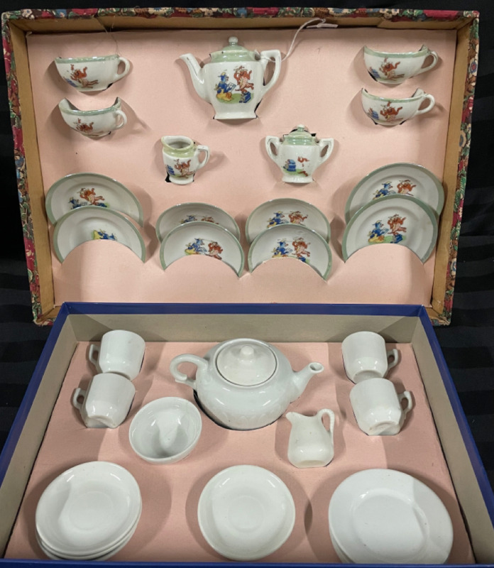 2 China Toy Tea Sets
