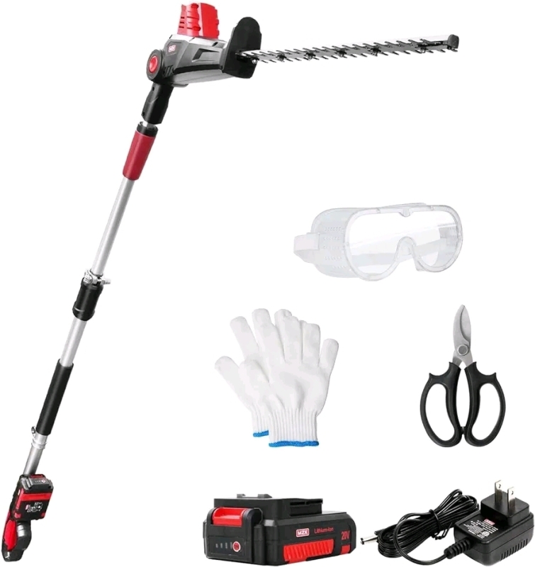 New MZK 20V MAX 22.4-inch Cordless Pole Hedge Trimmer w/8ft Reach