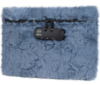FIREDOG Smell Proof Bag with Lock , Furry Fluffy Faux Fur Pouch for Travel Storage color Blue