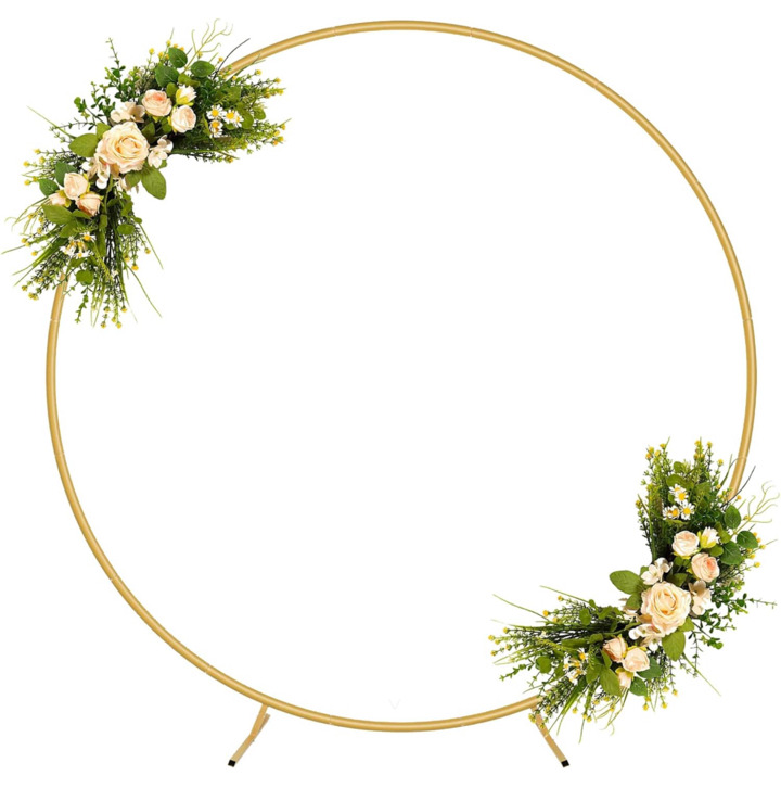 NEW YALLOVE Party Supplies Round Balloon Arch Stand color Gold