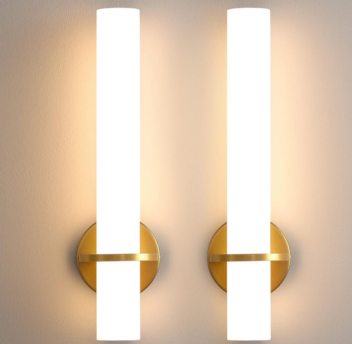 NEW AIJIASI Gold Wall Sconces Set of Two Modern Sconces Wall Lighting 18W 3000K Led Wall Lights Acrylic Lampshade Hardwired Wall Mounted Sconce