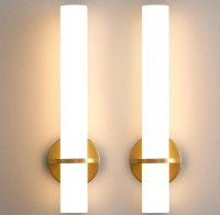 NEW AIJIASI Gold Wall Sconces Set of Two Modern Sconces Wall Lighting 18W 3000K Led Wall Lights Acrylic Lampshade Hardwired Wall Mounted Sconce