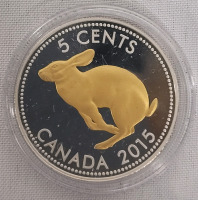 2015 Canadian Silver " Legacy of the Canadian Nickel " 5 Cent Rabbit Pure Silver Coin