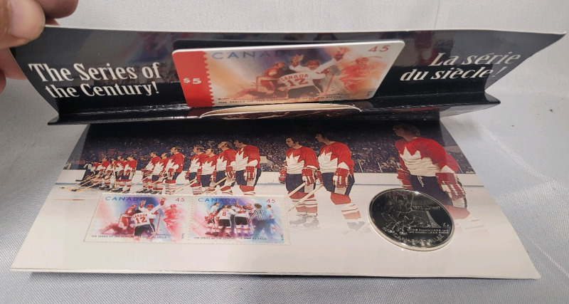 1997 (1972-) Silver Canada Post " Relive the Moment " Silver Dollar , Stamp & Phone Card