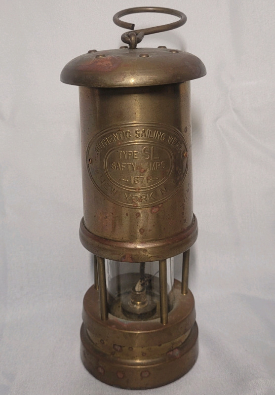 Vintage Brass Type SL Safety Lamp 1871 Authentic Sailing Wear Lantern