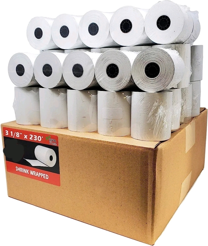 3 1/8"&times;230ft Thermal Paper Receipt Rolls , 32 Rolls . New Sealed