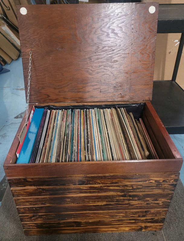 60+ Adult Contemporary Record LPS in Wood Chest w/Handles