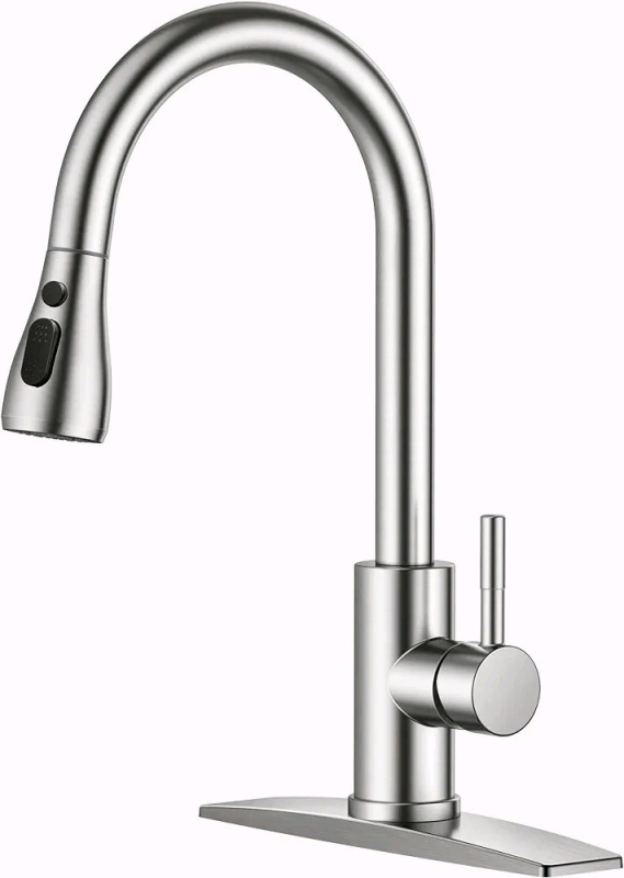 FORIOUS Kitchen Faucet with Pull Down Sprayer Brushed Nickel