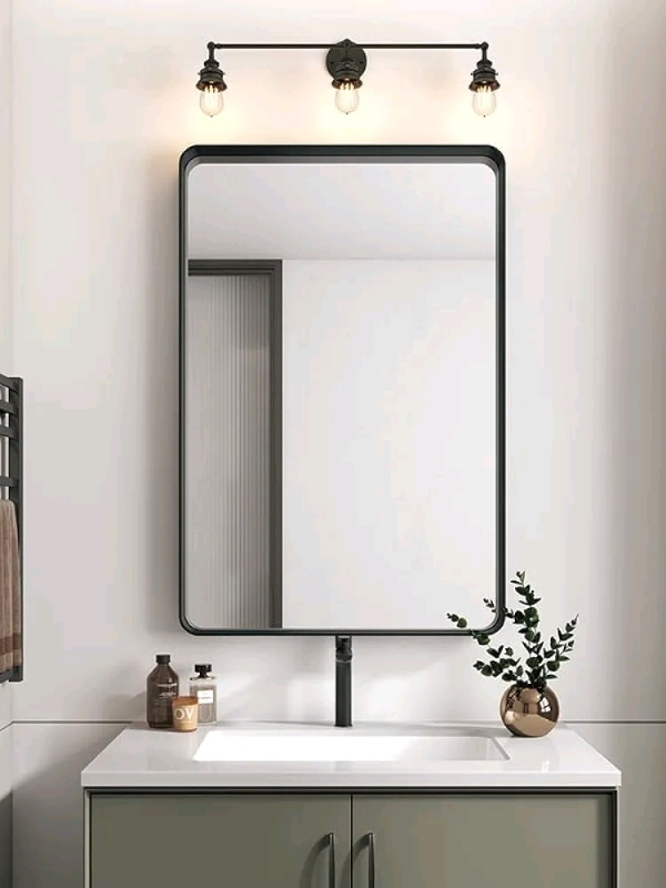 New Opkal Black Bathroom Mirror.