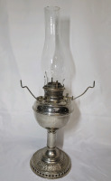 Antique Bradley & Hubbard Oil Lamp with Chimney . Measures 22" Tall