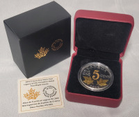 2015 Canadian Silver " Legacy Of The Canadian Nickel " 5-Cent Pure Silver Coin in Case