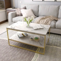 Roomfitters 35&rdquo; Faux Marble Coffee Table