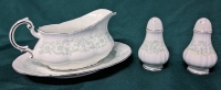 PARAGON England " Melanie " Gravy Boat, Underplate & Salt + Pepper Shakers