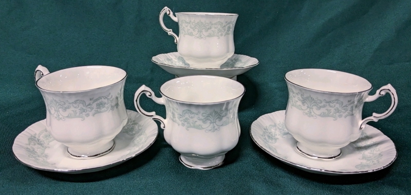 PARAGON England " Melanie " Tea 4 Cups & 3 Saucers