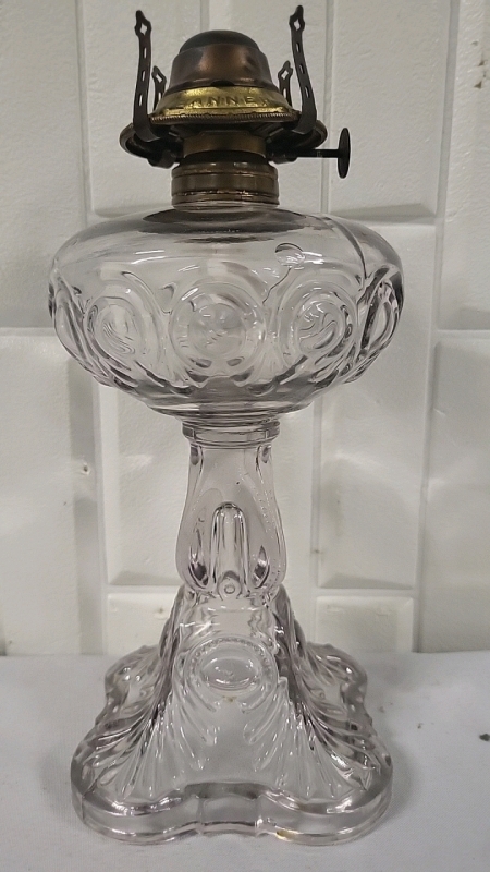 Vintage Glass Kerosene Lamp - 10" Tall