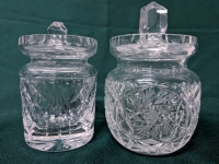 2 Heavy Crystal Lidded Jars