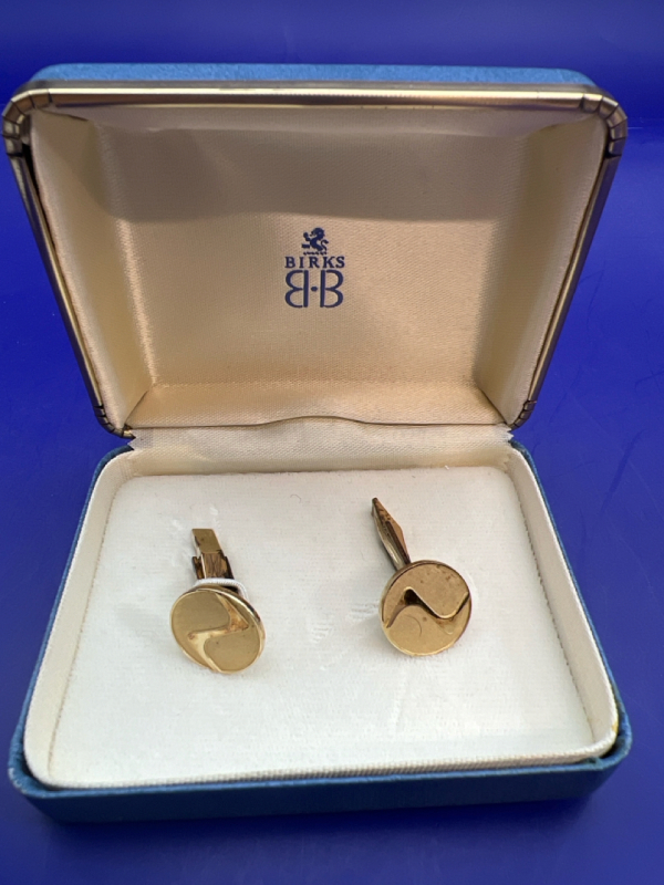 Original BIRKS Box Sterling Signed Cuff Links