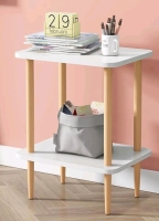 Exilot 2-Tier Wooden Side Table / Nightstand Bedside Table . Measures 15"&times;21"&times;11"