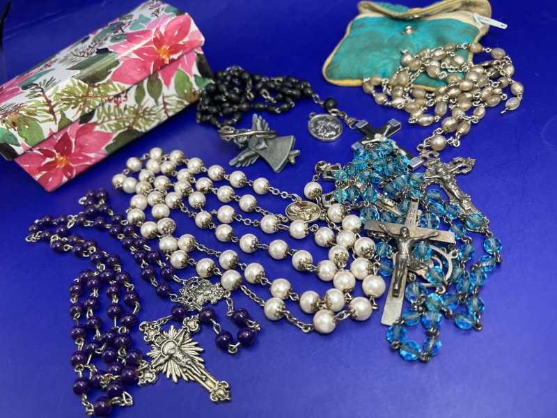 Sterling Rosaries and Rosary Beads & Charm Key Chain