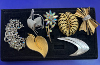 Vintage Brooches Rhinestone Sterling Signed