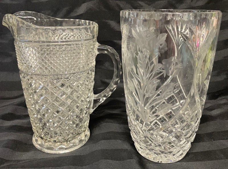 Crystal Jug and crystal Vase